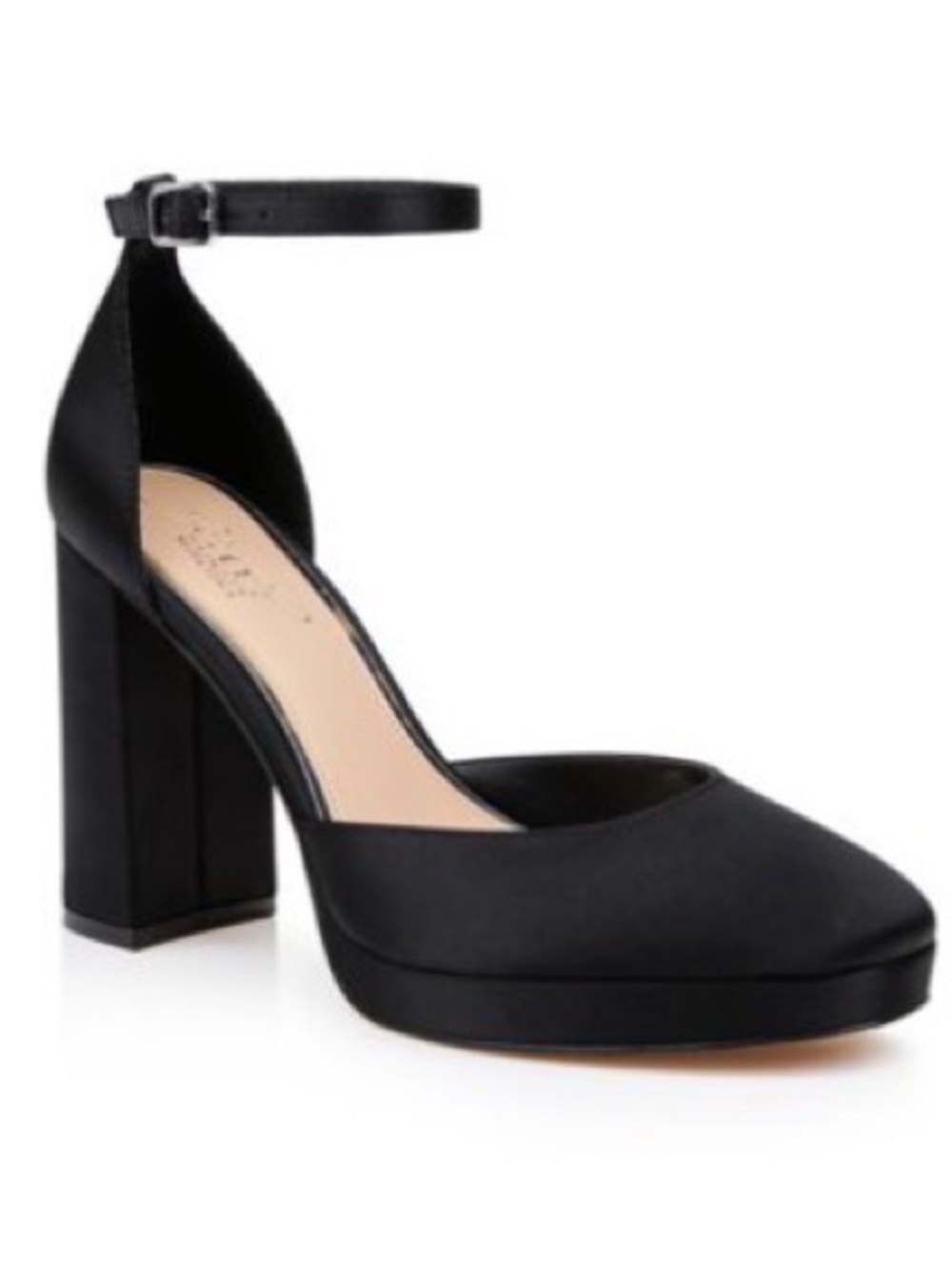 Jewel Badgley Mischka Black Satin Pumps